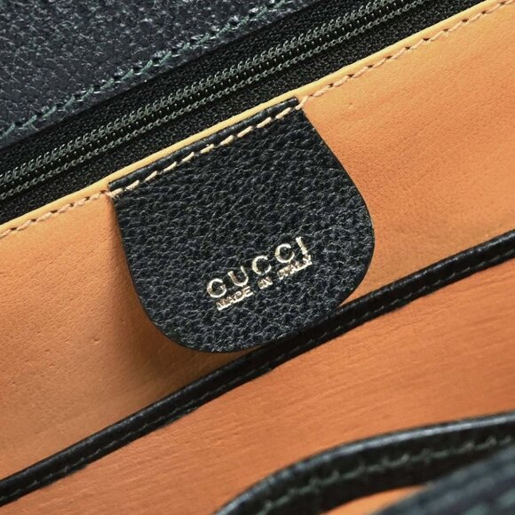 Gucci Dark Green Pigskin Bamboo 2way Handbag - Picture 9 of 10